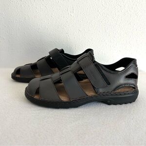 Josef Seibel Men's Fisherman Sandals Jeremy EU 46 US 12-12.5 Leather Brown NEW
